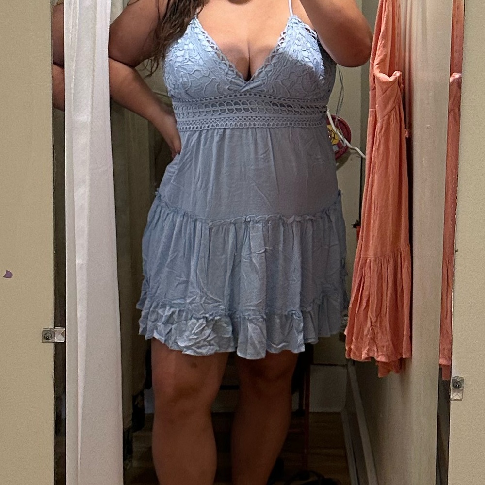 Blue Lacey Summer Dress (Boutique)